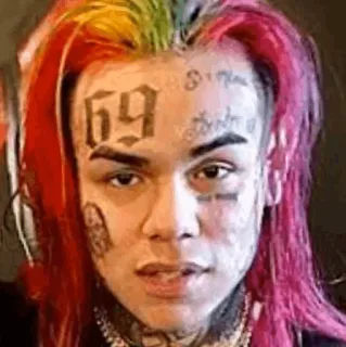 🧑‍🎤 6ix9ine rappeur, musique, portrait, personne, cheveux colorés telegram sticker