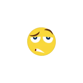 😕 emoji, bored, yellow, face, expression telegram sticker