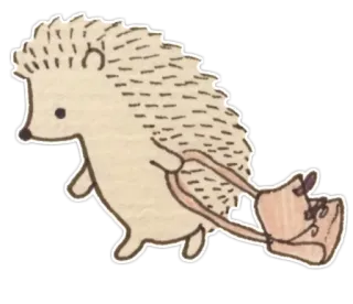 😔 hedgehog, animal, cartoon, boots telegram sticker