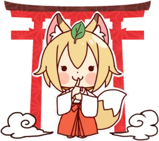 Miko-san of fox :: @line_stickers whatsapp stickers