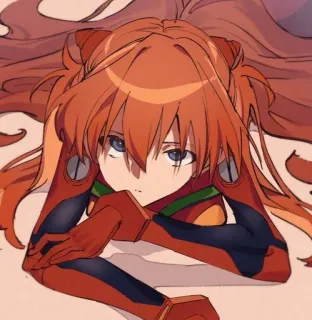❤️ Asuka Langley Soryu Neon Genesis Evangelion Anime, Gadis, Rambut merah, Evangelion, Manga telegram sticker