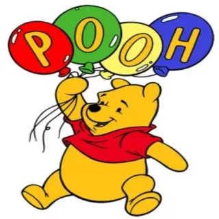 🥳 Winnie the Pooh POOH Winnie the Pooh, cartoon, balloons, bear, Pooh, Disney telegram sticker
