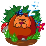 😴 cartoon, bush, butterfly, mushroom, nature, sleeping whatsapp sticker