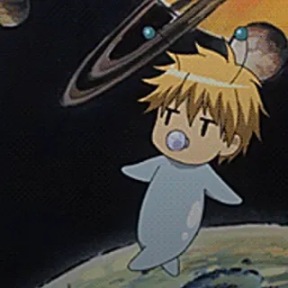 ▪️ Anime, Chibi, Bebê, Espaço, Planeta telegram sticker