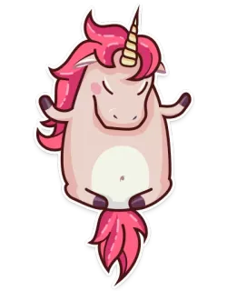 😑 unicórnio, rosa, mágico, fofo, animal, fantasia, desenho animado whatsapp sticker