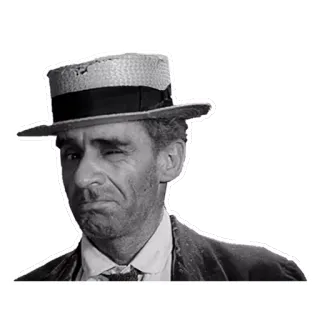 😏 man, hat, portrait, wink, retro, person telegram sticker