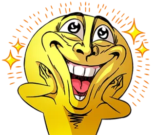 ✨ meme, hài hước, vui nhộn, internet, biểu cảm, vàng, mặt, cười telegram sticker