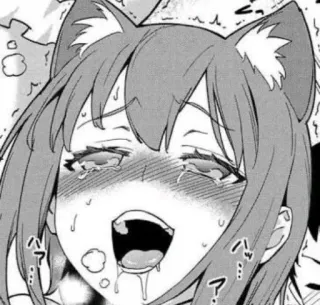 😍 Anime, Manga, Chica gato, Expresión, Kawaii telegram sticker
