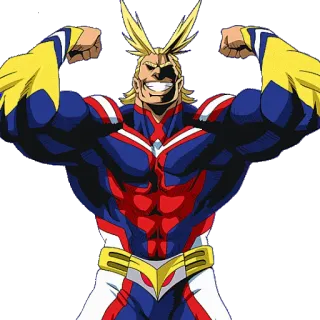 💪 All Might My Hero Academia anime, hero, muscular, powerful, superhero telegram sticker