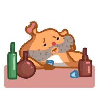 🥃 hamster, alcohol, drunk, cartoon, animal, cute telegram sticker