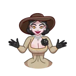 🤗 Lady Dimitrescu Resident Evil Village Lady Dimitrescu, Resident Evil Village, jeu vidéo, vampire, personnage telegram sticker