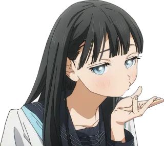😗 Anime, Ragazza, Personaggio, Carino, Bacio whatsapp sticker