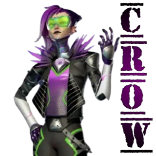 🤖 CROW женщина, футуристичный, ворона, персонаж, научная фантастика telegram sticker