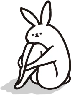 😞 coniglio, coniglietto, animale, carino, disegno, cartone animato telegram sticker