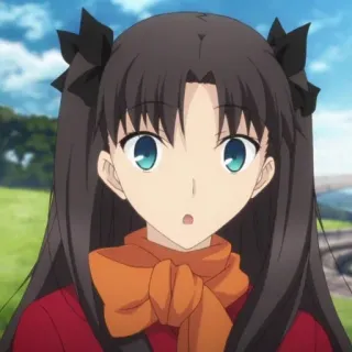 😯 Rin Tohsaka Fate/stay night Anime, Ragazza, Personaggio, carina, Rin Tohsaka, Fate/stay night telegram sticker