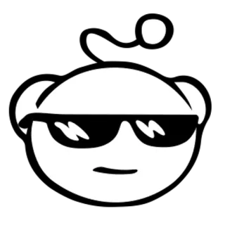 😎 reddit, alieno, cool, occhiali da sole, mascotte telegram sticker