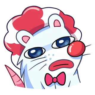 🤡 badut, binatang, kartun, tikus, imut, lucu, ilustrasi whatsapp sticker