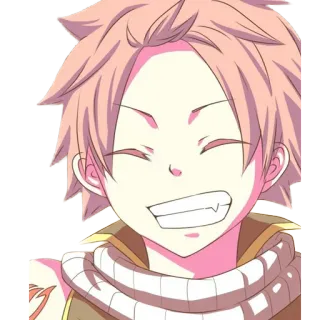 😁 Natsu Dragneel Fairy Tail anime, Fairy Tail, Natsu Dragneel, personagem, sorrindo, feliz whatsapp sticker