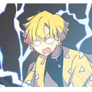 😟 Zenitsu Agatsuma Demon Slayer Anime, Thanh Gươm Diệt Quỷ, Zenitsu, Điện, Hoạt hình, Nhân vật telegram sticker