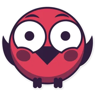 😊 pássaro, vermelho, desenho animado, adesivo, fofo, animal, kawaii whatsapp sticker