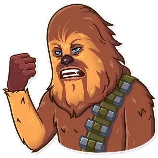 😡 Chewbacca Star Wars ウーキー, チューバッカ, スターウォーズ, 怒り, キャラクター, SF telegram sticker