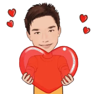 ❤ Cartoon, Porträt, Person, Rot, Herz, Liebe, Zuneigung, Sticker telegram sticker