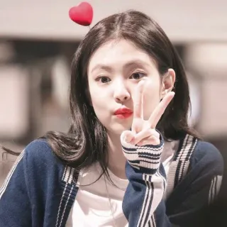 ➖ donna, ragazza, cuore, coreano, segno di pace, asiatico, carino, selfie telegram sticker