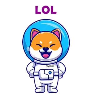 😂 LOL cane, astronauta, carino, spazio, divertente, lol telegram sticker