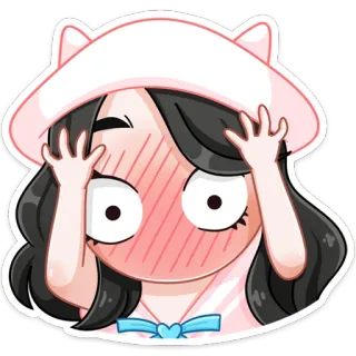 😳 만화, 소녀, 귀여운, 애니메이션, 홍조, 당황 telegram sticker