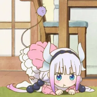 ☁️ Kanna Kamui Miss Kobayashi's Dragon Maid Kanna Kamui, Anime, Drago, carino, Chibi, Fanart telegram sticker