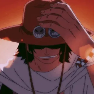 🪐 Ace One Piece anime, one piece, ace, pirate, hat telegram sticker