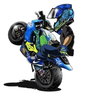 👍 moto, wheeling, moto, cascade, pilote whatsapp sticker