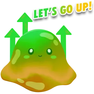 🔥 LET'S GO UP! Schleim, Los geht's, Blob, Süß, Grün, Farbverlauf telegram sticker