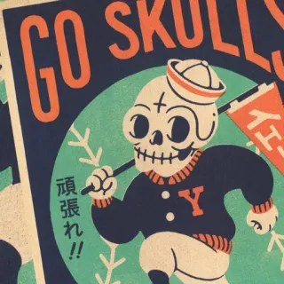 💀 GO SKULLS
頑張れ！！ skull, sailor, cheer, sports, skull sticker telegram sticker