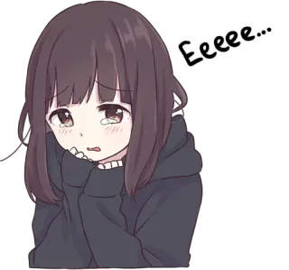 😣 Eeeee... аниме, девочка, плачет, грустно, эмоциональный, милый telegram sticker
