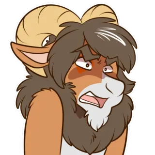 😫 chèvre, animal, dessin animé, poilu, bélier, illustration telegram sticker