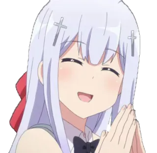 😄 Anime, Ragazza, Sorriso, Allegra, Personaggio telegram sticker