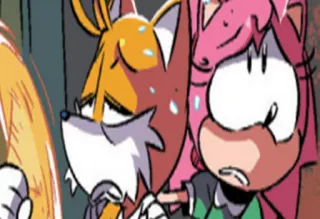 😥 Tails Sonic the Hedgehog, Amy Rose, cartoon, characters, Tails, Sonic telegram sticker