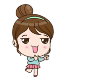 🔫 Desenho animado, Menina, Fofo, Gesto ofensivo, Dedo do meio telegram sticker