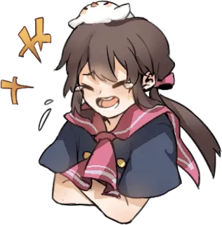 😂 chica anime, sonriendo, gato, lindo, feliz, alegre, kawaii telegram sticker
