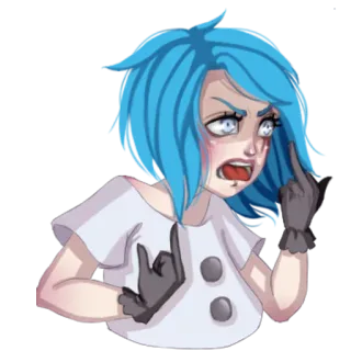 🖕 middelvinger, aanstootgevend, cartoon, gebaar telegram sticker