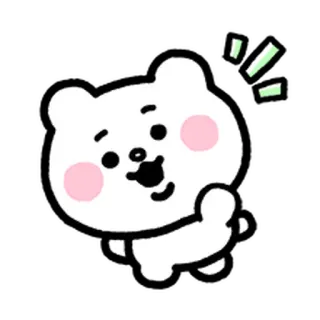 💨 可愛い, くま, 漫画, カワイイ, 白くま, ステッカー telegram sticker