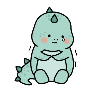 😢 dinosaur, cute, cartoon, animal, kawaii, sad, lonely telegram sticker