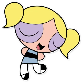 😳 Bubbles Powerpuff Girls cartone animato, ragazza, supereroe, carino, bionda telegram sticker