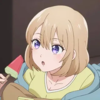 💛 Fille anime, Glace, Mignon, Dessin animé telegram sticker