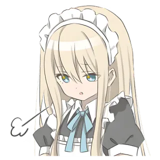 😤 动漫女孩, 女仆, 可爱, 金发, 漫画, 角色 telegram sticker