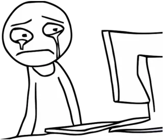 😢 crying, meme, sad, computer, internet, emotional telegram sticker