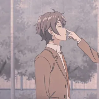 💚 Anime, Garçon, Esthétique, Triste, Calme telegram sticker