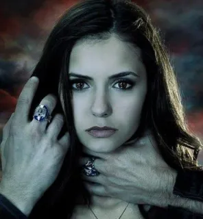 🥺 Elena Gilbert The Vampire Diaries 뱀파이어, TV 프로그램, 니나 도브레브, 초자연, 폭력, 질식 telegram sticker