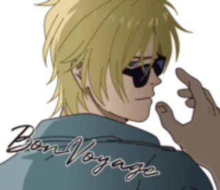 😎 Bon Voyage อนิเมะ, Bon voyage, การลา, การเดินทาง, แว่นกันแดด telegram sticker